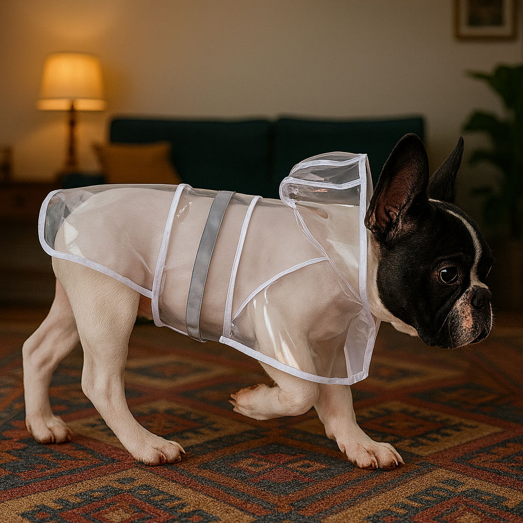 Reflective Adjustable Hooded Pet Rain Coat With Leash Hole