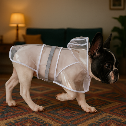 Reflective Adjustable Hooded Pet Rain Coat With Leash Hole