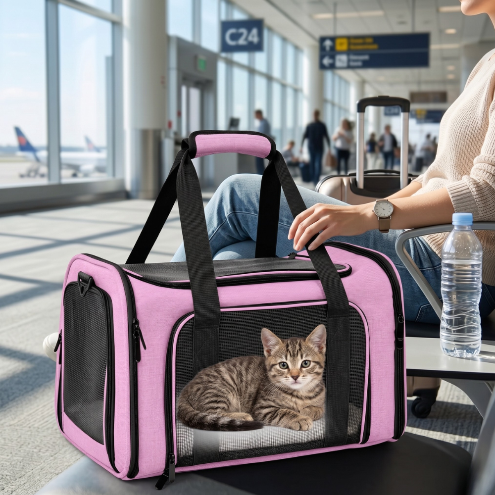 Soft Sided Collapsible Waterproof Travel Carrier For Pets