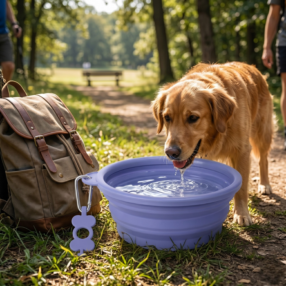 Silicone Collapsible Portable Water Bowl For Dogs