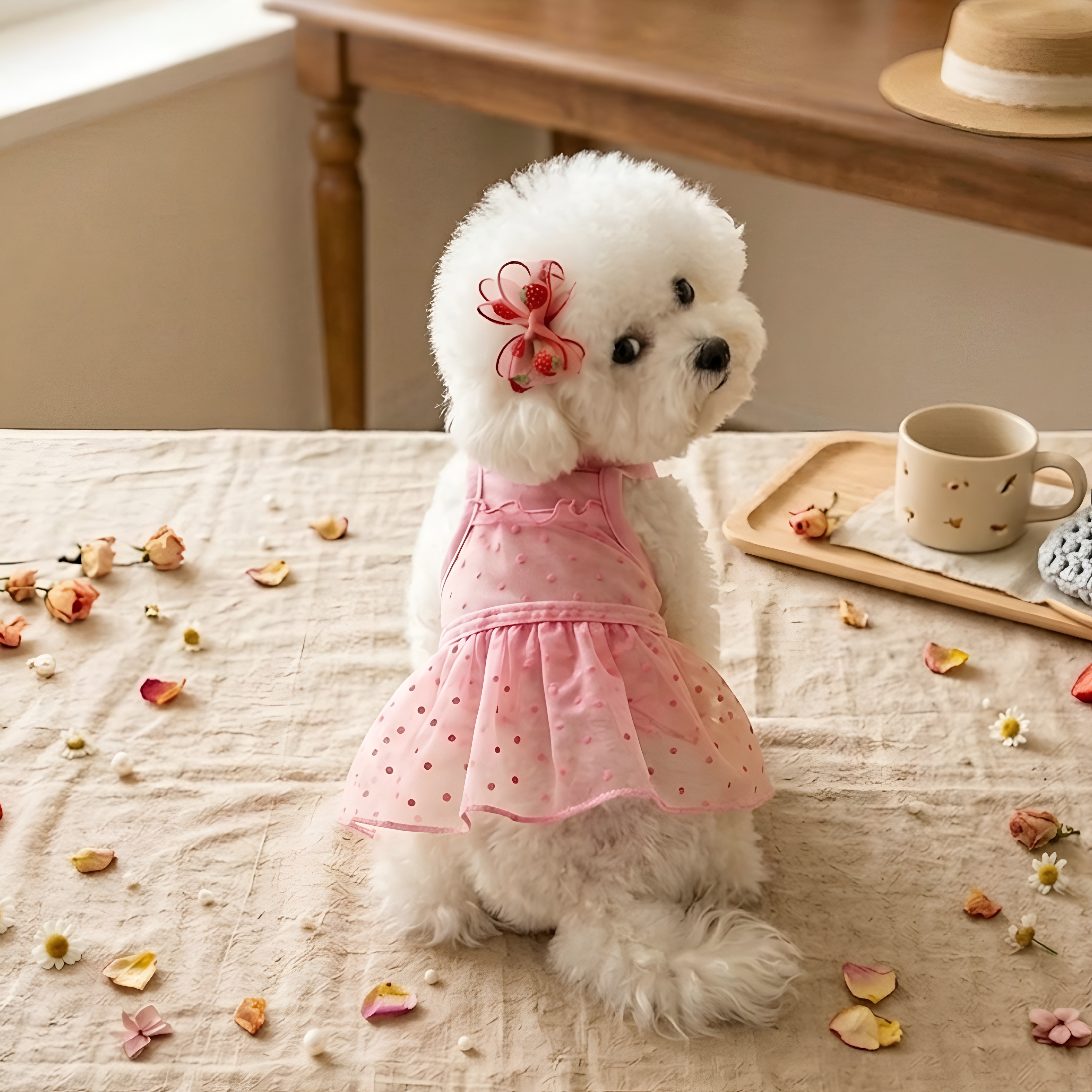 Breathable Mesh Dress For Dogs And Cats, Including Teddy, Pomeranian, Poodle, Bichon Frise, And Other Small Breeds