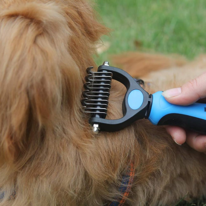 Double Sided Pet Grooming Brush-Paw Print Pad