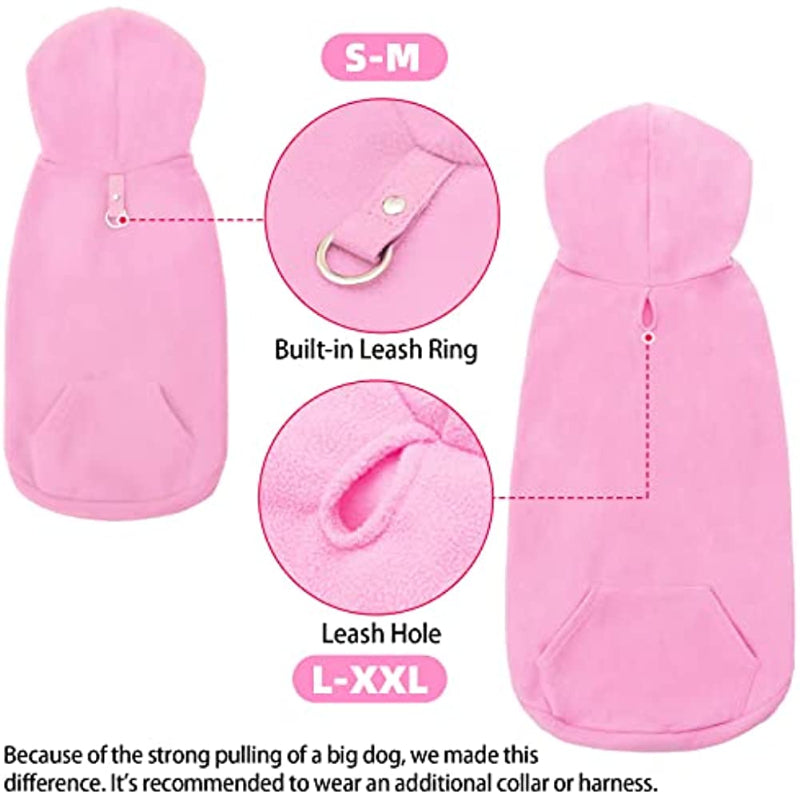 Pet Dog Clothes With Pocket, Polar Fleece Dog Hoodie Fall-Paw Print Pad