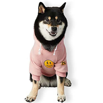 Smiley Dog Hoodie Stylish Dog Smiley Face Sweater Cotton Sweatshirt Fashion Outfit For Dogs Cats Puppy-Paw Print Pad