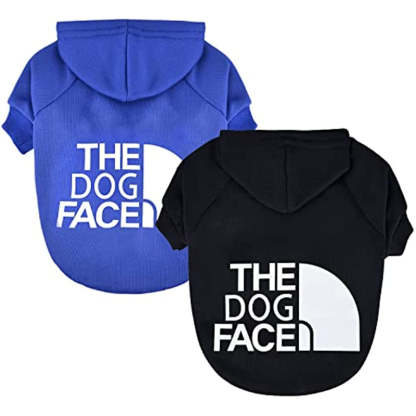 Dog Sweatshirt Hoodie 2 Pack Pet Puppy Sweaters For Small Dogs Girl Boy Chihuahua Doggie Clothes Outfit Apparel Cats Clothing Coats-Paw Print Pad