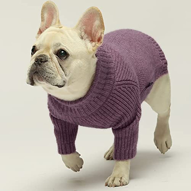 Thermal Knitted Dog Sweater Doggy Winter Coat Pet Clothes Doggie Turtleneck Jacket Puppy Outfits-Paw Print Pad