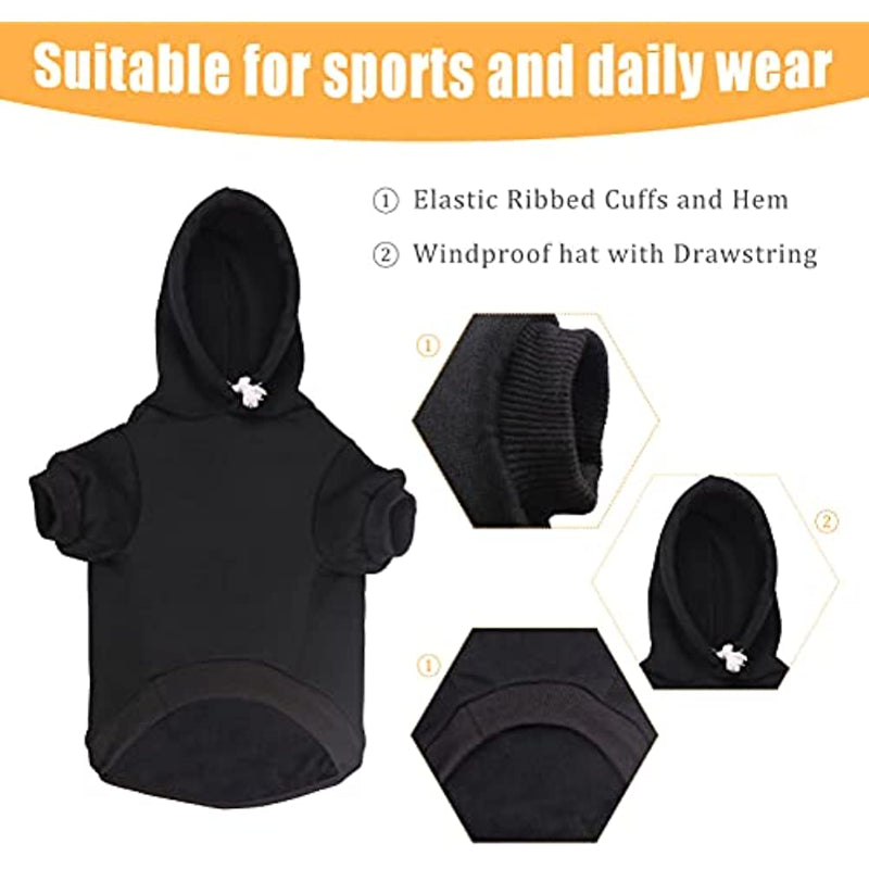 Dog Hoodie Security Dog Sweater Soft Brushed Fleece Dog Clothes Dog Hoodie Sweatshirt With Pocket Dog Sweaters For Large Dogs-Paw Print Pad