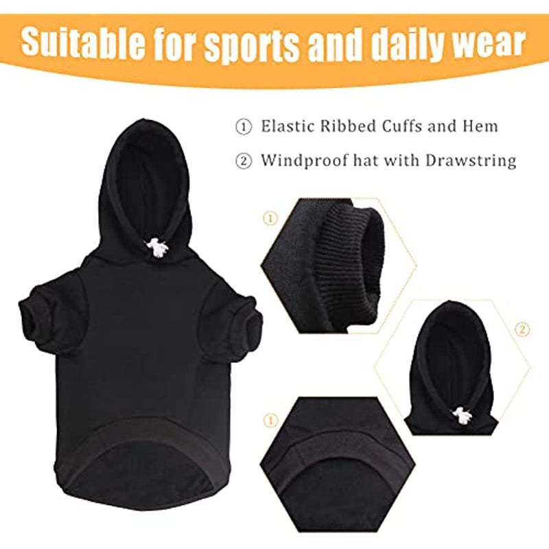 Dog Hoodie Security Dog Sweater Soft Brushed Fleece Dog Clothes Dog Hoodie Sweatshirt With Pocket Dog Sweaters For Large Dogs-Paw Print Pad