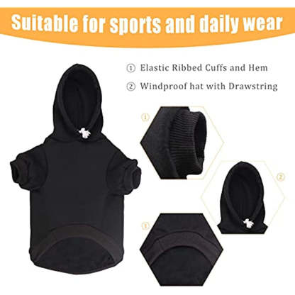 Dog Hoodie Security Dog Sweater Soft Brushed Fleece Dog Clothes Dog Hoodie Sweatshirt With Pocket Dog Sweaters For Large Dogs-Paw Print Pad