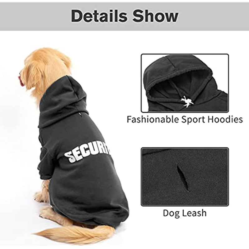 Security Dog Hoodies Puppy Sweater Cold Weather Dog Coats Soft Brushed Fleece Pet Clothes Hooded Sweatshirt For Dog Cat-Paw Print Pad