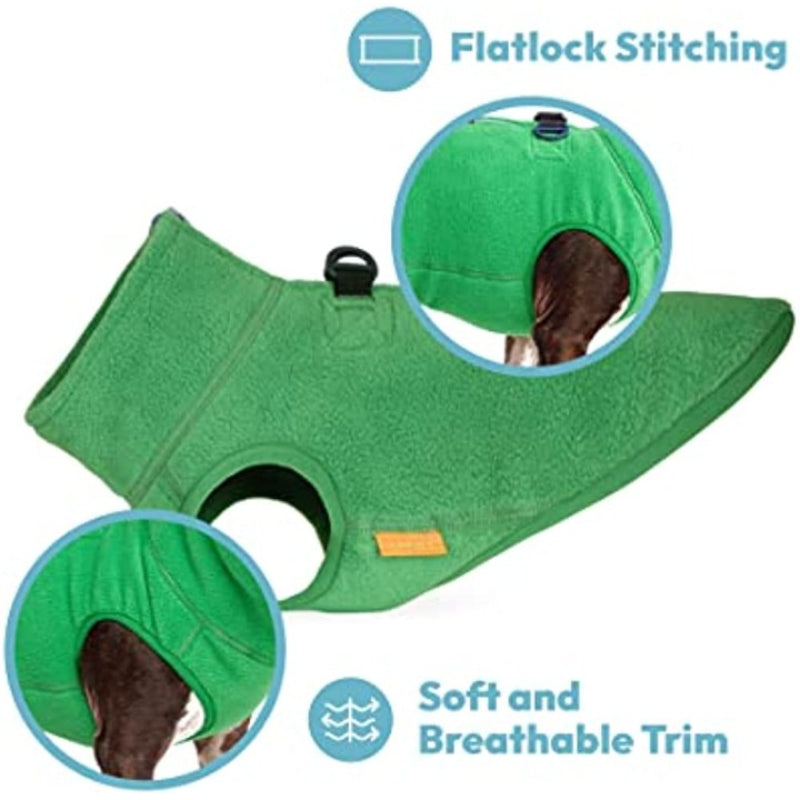 Half Zip Up Fleece Vest Dog Sweater-Paw Print Pad