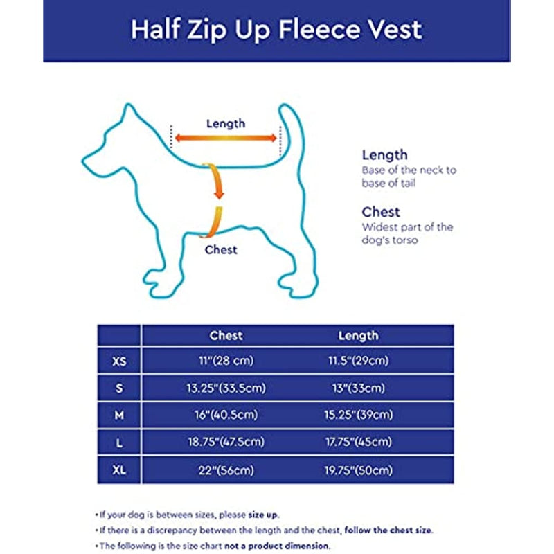 Half Zip Up Fleece Vest Dog Sweater-Paw Print Pad