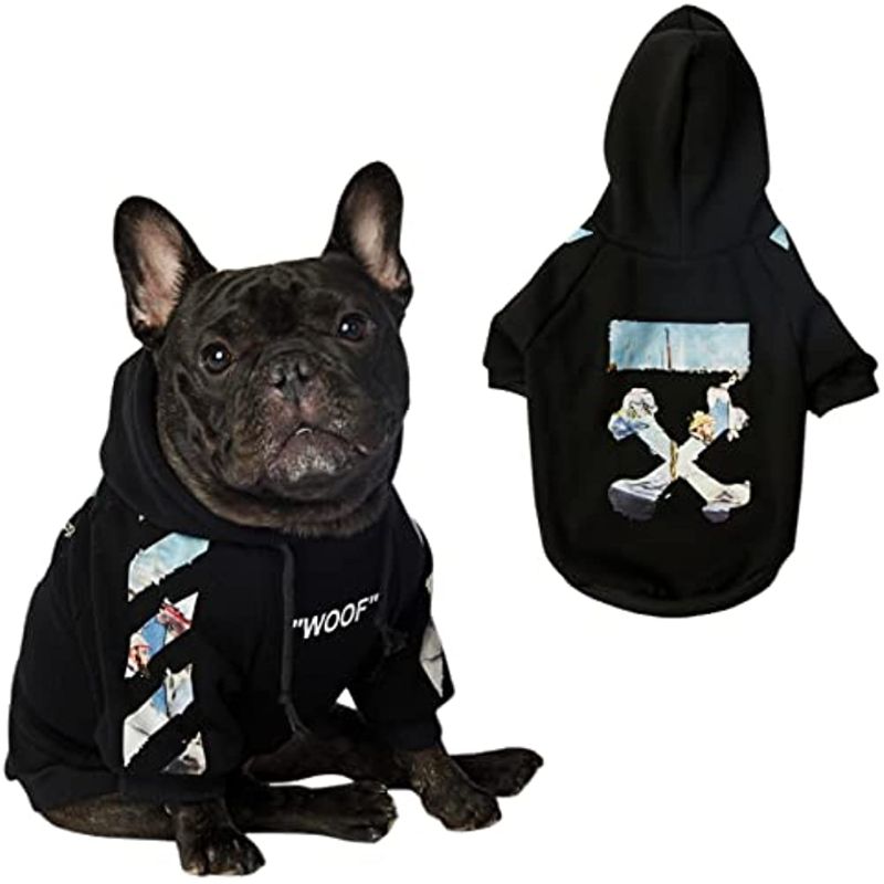 Woof Dog Hoodie, Designer Dog Hoodies-Paw Print Pad