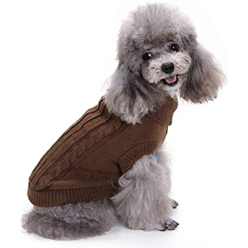 Small Dog Knitted Pet Sweater Warm Dog Sweatshirt Dog Winter Clothes-Paw Print Pad