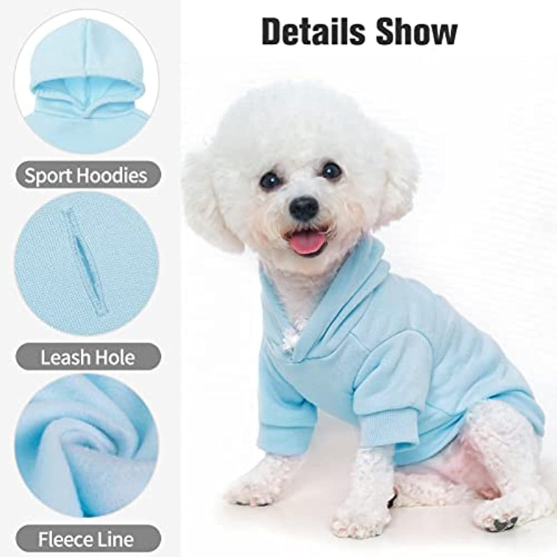 Dog Hoodies Fleece Lined Hooded Pullover For Dog Cat In Cold Weather-Paw Print Pad