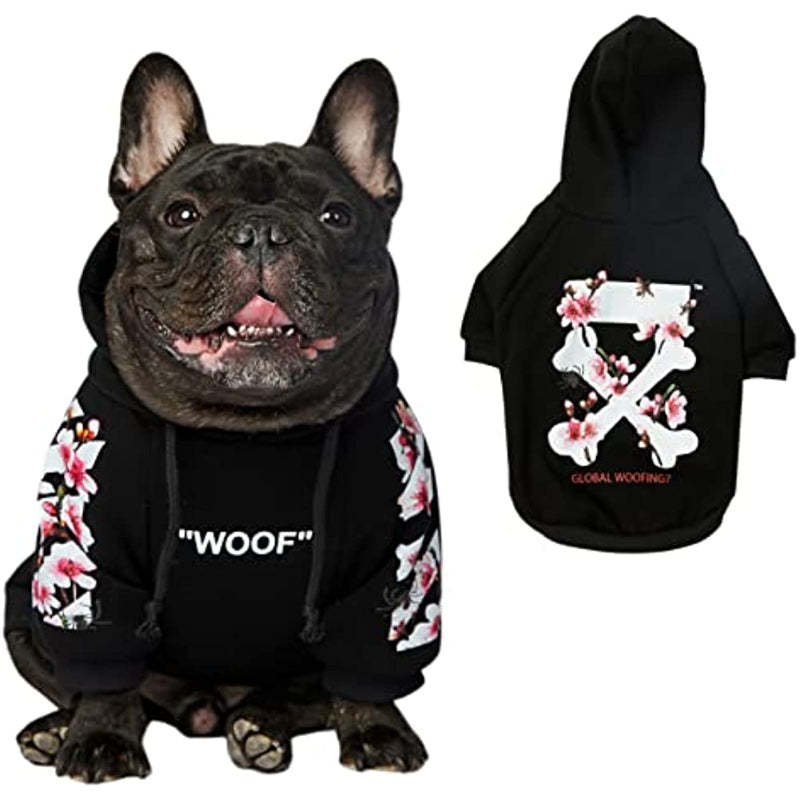 Woof Dog, Designer Dog Hoodies For Small Medium Large Breeds-Paw Print Pad