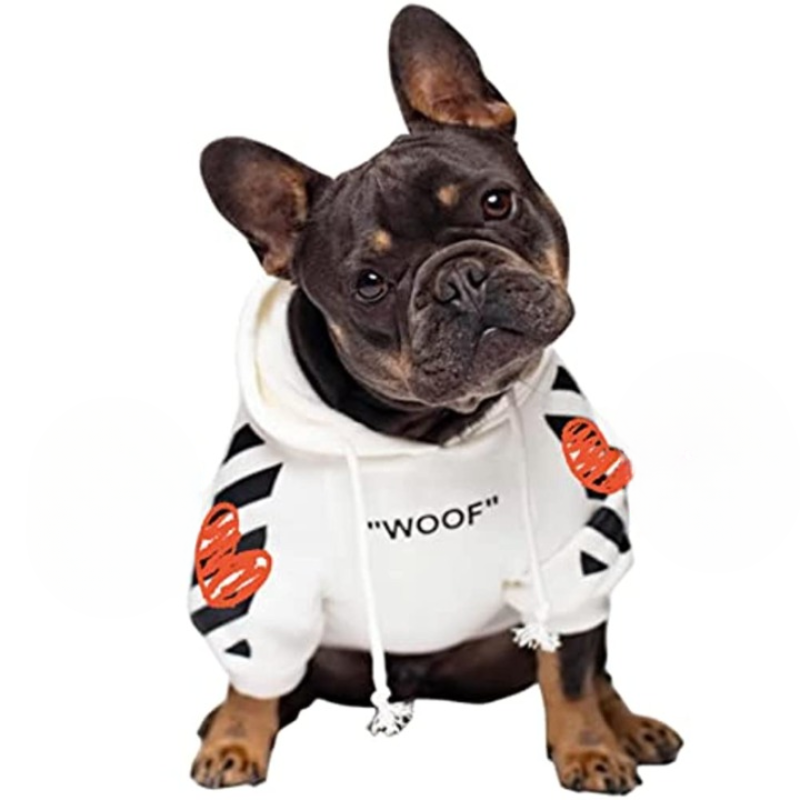 Stylish Dog Hoodie Dog Clothes Streetwear Cotton Sweatshirt Fashion Outfit For Dogs Cats Puppy Small Medium Large-Paw Print Pad
