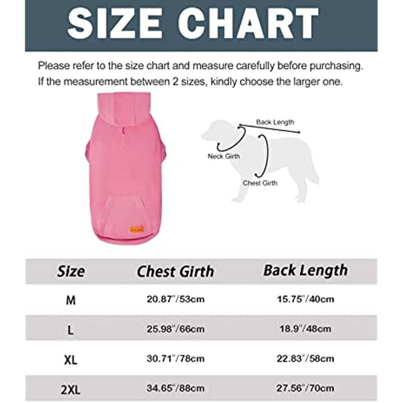 Basic Dog Hoodie Sweatshirts, Pet Clothes Hoodies Sweater With Hat & Leash Hole, Soft Cotton Outfit Coat For Small Medium Large Dogs Pink-Paw Print Pad
