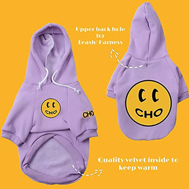 Smiley Dog Hoodie Dog Clothes Smiley Face Sweater Cotton Sweatshirt Fashion Outfit For Dogs Cats Puppy-Paw Print Pad