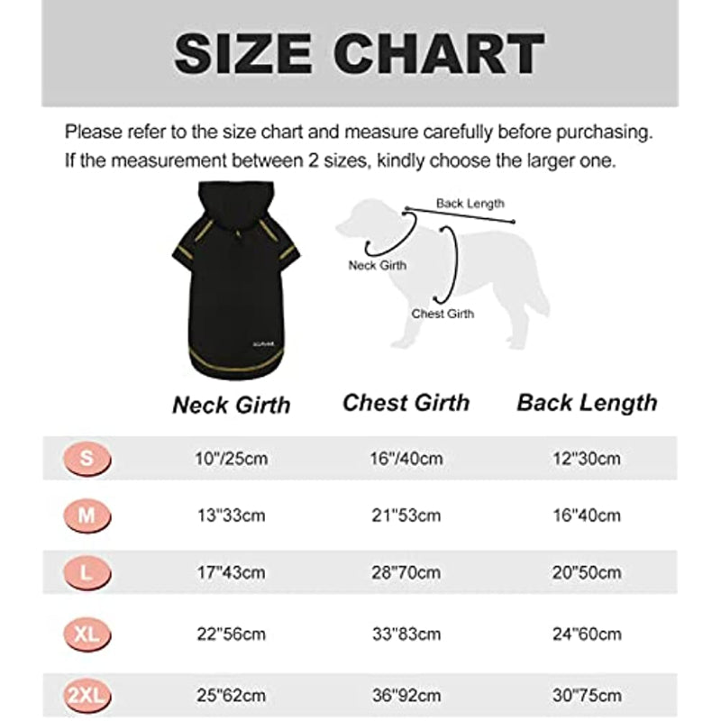 Basic Dog Hoodie Sweatshirts, Pet Clothes Hoodies Sweater With Hat & Leash Hole, Soft Cotton Outfit Coat For Small Medium Large Dogs Black-Paw Print Pad
