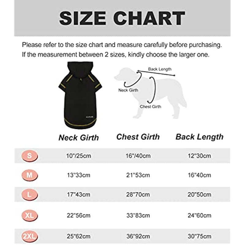 Basic Dog Hoodie Sweatshirts, Pet Clothes Hoodies Sweater With Hat & Leash Hole, Soft Cotton Outfit Coat For Small Medium Large Dogs Black-Paw Print Pad