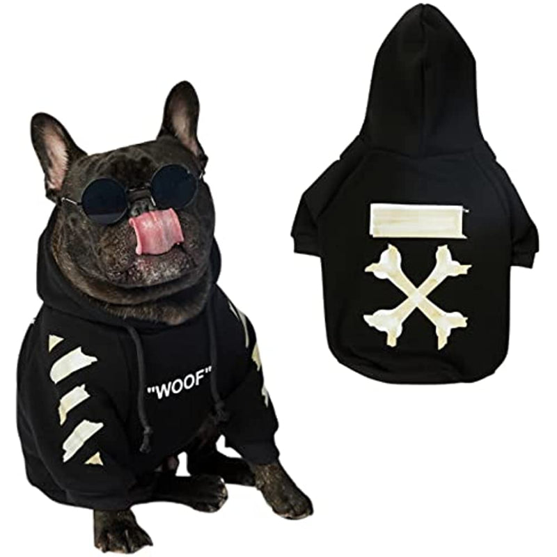 Woof Dog Hoodie, Hoodies For Small Medium Large Breeds,-Paw Print Pad