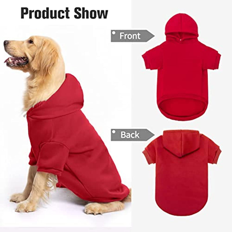 Dog Hoodies Fleece Lined Hooded Pullover For Dog Cat In Cold Weather-Paw Print Pad