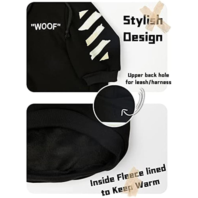 Woof Dog Hoodie, Hoodies For Small Medium Large Breeds,-Paw Print Pad