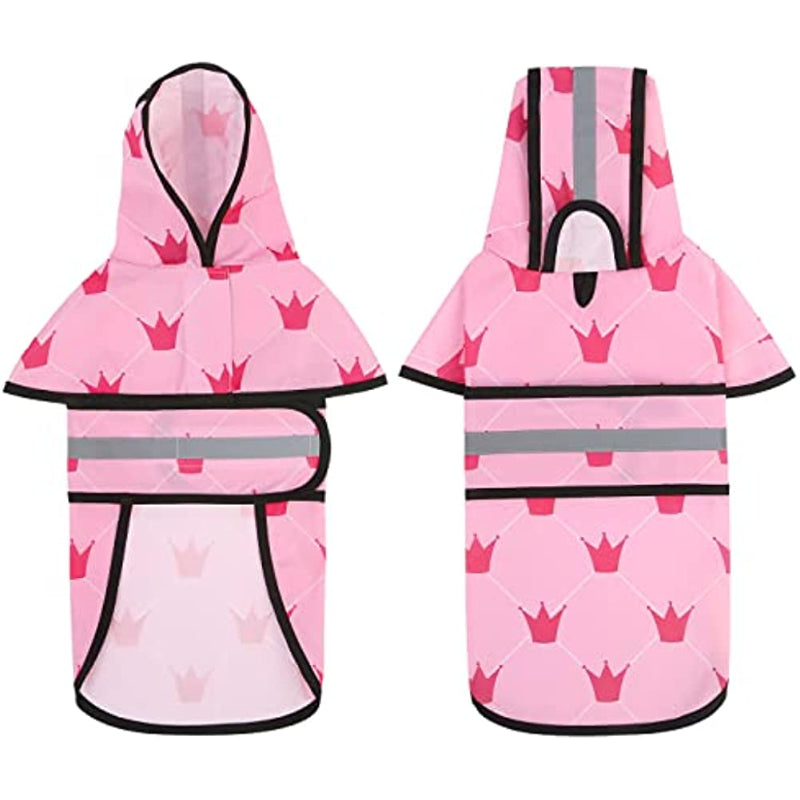 Raincoat Hooded Slicker Poncho For Dogs And Puppies-Paw Print Pad