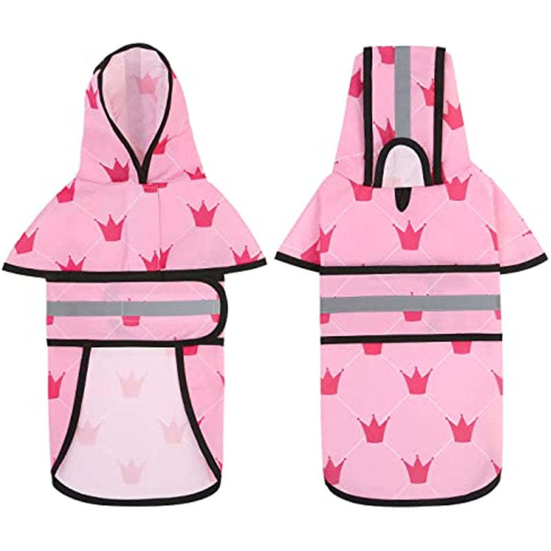 Raincoat Hooded Slicker Poncho For Dogs And Puppies-Paw Print Pad
