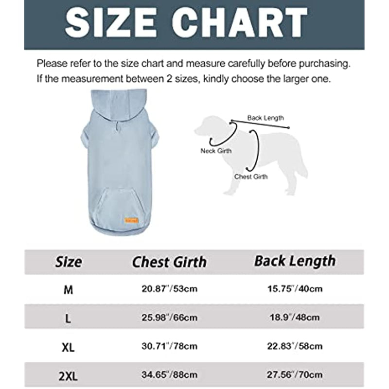 Basic Dog Hoodie Sweatshirts, Pet Clothes Hoodies Sweater With Hat & Leash Hole, Soft Cotton Outfit Coat For Small Medium Large Dogs Velvet Blue-Paw Print Pad