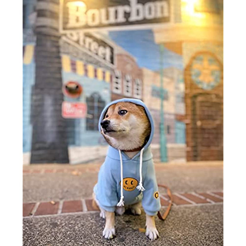 Dog Hoodie Clothing, Cats Hoodies, Stylish Streetwear Blue Dog Sweatshirt Tracksuits, Dog Outfit For Dog Cat Puppy-Paw Print Pad