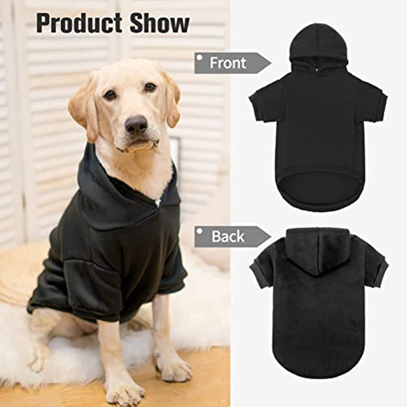 Dog Hoodies Fleece Lined Hooded Pullover For Dog Cat In Cold Weather-Paw Print Pad