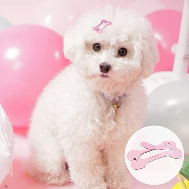 48 PCS Hair Clips For Dogs, 1 Inch Small Dog Bow Mini Bone Snap Dog Barrette For Small Dog Hair, Tiny Pet Grooming Hair Accessories For Yorkie Puppy-Paw Print Pad