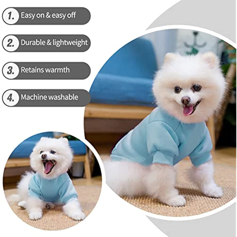 Dog Hoodies Fleece Lined Hooded Pullover For Dog Cat In Cold Weather-Paw Print Pad