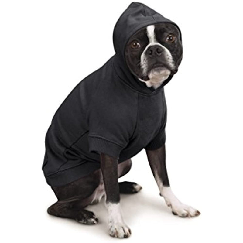 Jet Black Basic Hoodie For Dogs-Paw Print Pad