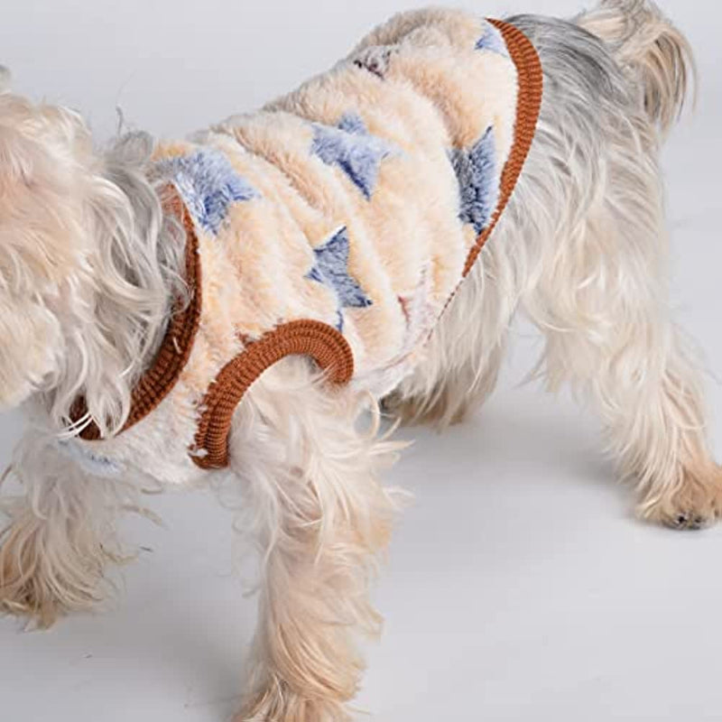 2 Pieces Small Dog Sweaters Fleece Cloth Warm Puppy Sweaters-Paw Print Pad