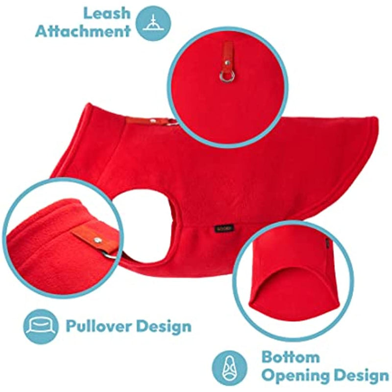 Fleece Vest Dog Sweater Warm Pullover Fleece Dog Jacket-Paw Print Pad