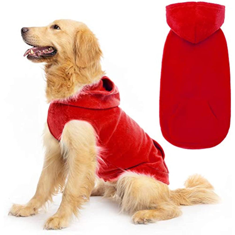 Pet Dog Clothes With Pocket, Polar Fleece Dog Hoodie Fall-Paw Print Pad
