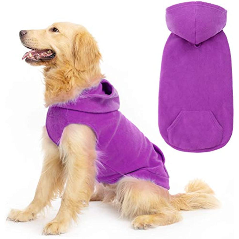 Pet Dog Clothes With Pocket, Polar Fleece Dog Hoodie Fall-Paw Print Pad