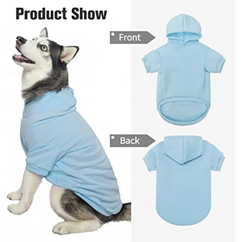 Dog Hoodies Fleece Lined Hooded Pullover For Dog Cat In Cold Weather-Paw Print Pad