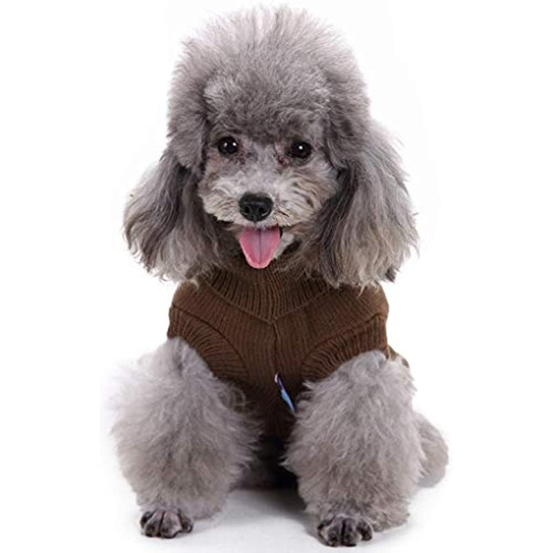 Small Dog Knitted Pet Sweater Warm Dog Sweatshirt Dog Winter Clothes-Paw Print Pad