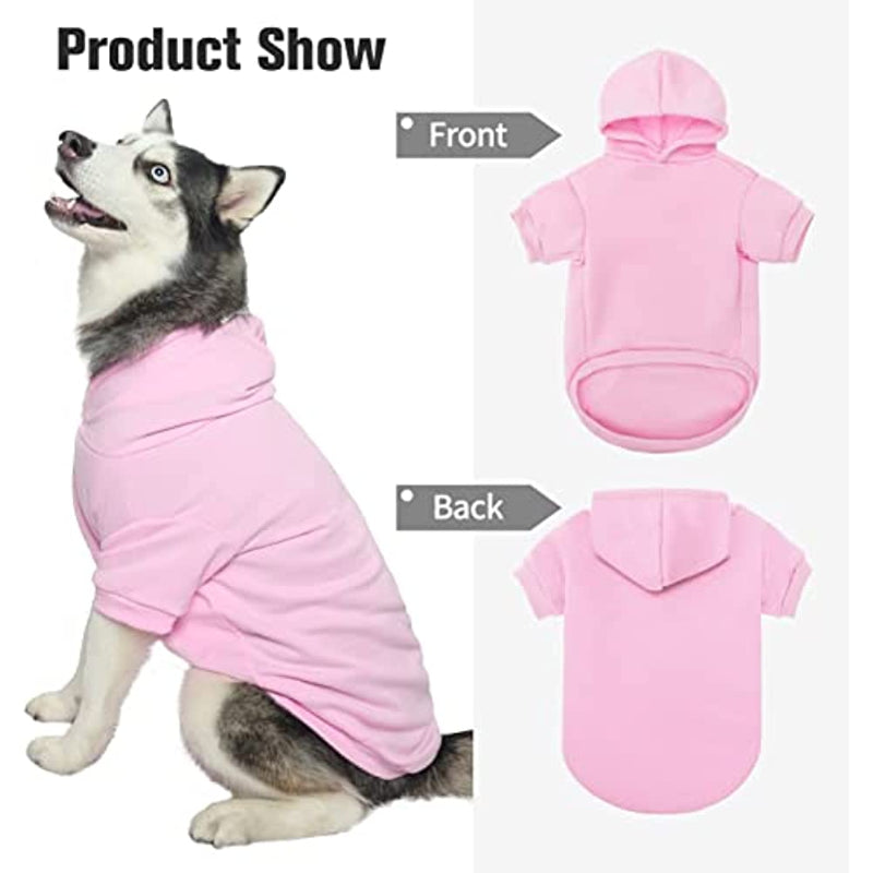 Dog Hoodies Fleece Lined Hooded Pullover For Dog Cat In Cold Weather-Paw Print Pad