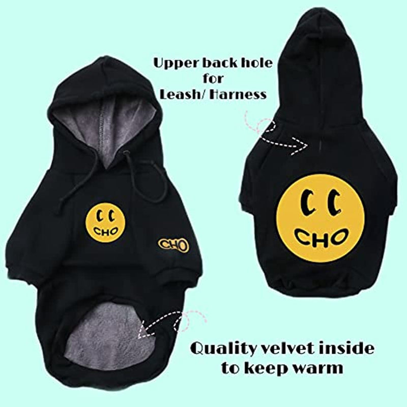 Dog Hoodie Pet Clothing, Cats Hoodies, Stylish Streetwear Black Dog Sweatshirt Tracksuits, Dog Outfit For Dog Cat Puppy-Paw Print Pad