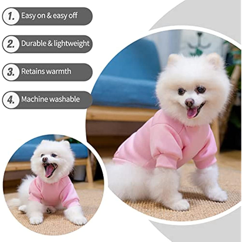 Dog Hoodies Fleece Lined Hooded Pullover For Dog Cat In Cold Weather-Paw Print Pad