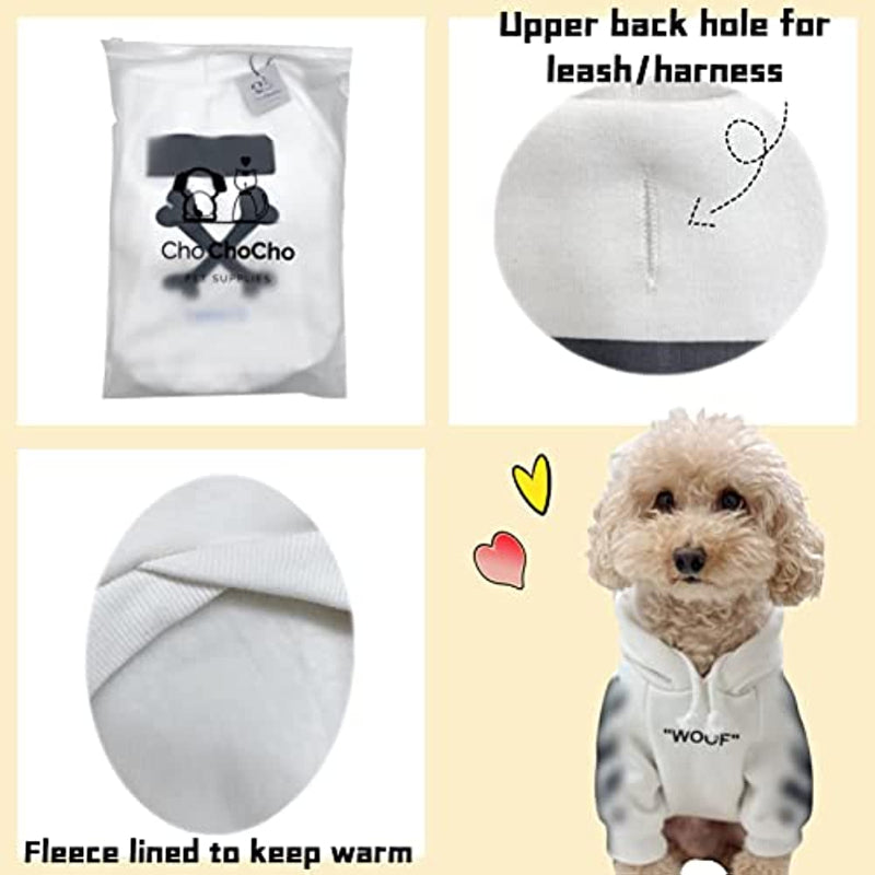 Stylish Dog Hoodie Dog Clothes Streetwear Cotton Sweatshirt Fashion Outfit For Dogs Cats Puppy Small Medium Large-Paw Print Pad