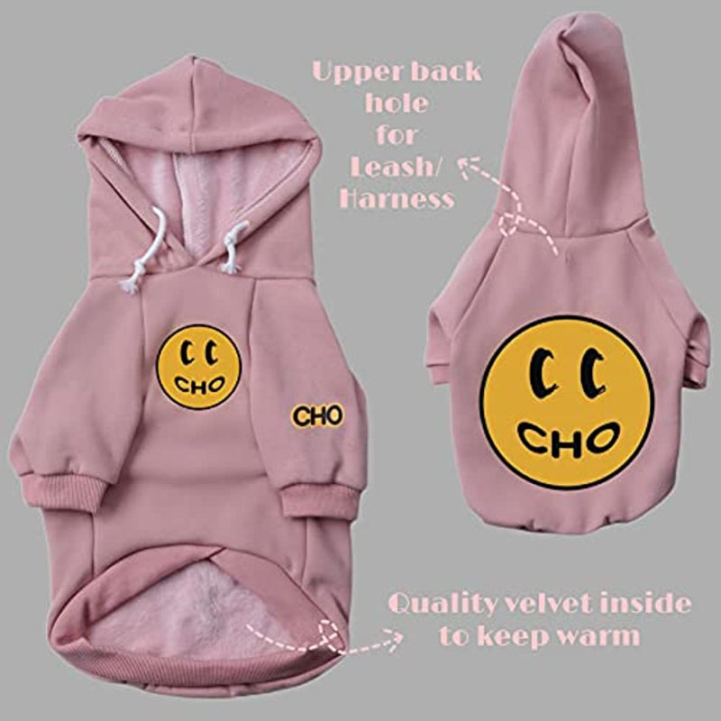 Smiley Dog Hoodie Stylish Dog Smiley Face Sweater Cotton Sweatshirt Fashion Outfit For Dogs Cats Puppy-Paw Print Pad
