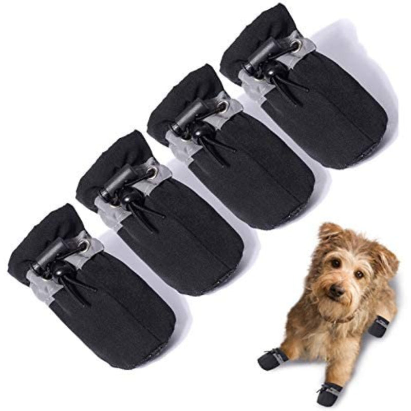 Dog Boots & Paw Protector, Anti-Slip Sole Winter Snow Dog Booties-Paw Print Pad
