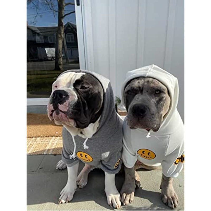 Smiley Dog Hoodie Stylish Dog Clothes Smiley Face Sweater Cotton Sweatshirt Fashion Outfit For Dogs Cats Puppy-Paw Print Pad