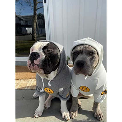 Smiley Dog Hoodie Stylish Dog Clothes Smiley Face Sweater Cotton Sweatshirt Fashion Outfit For Dogs Cats Puppy-Paw Print Pad